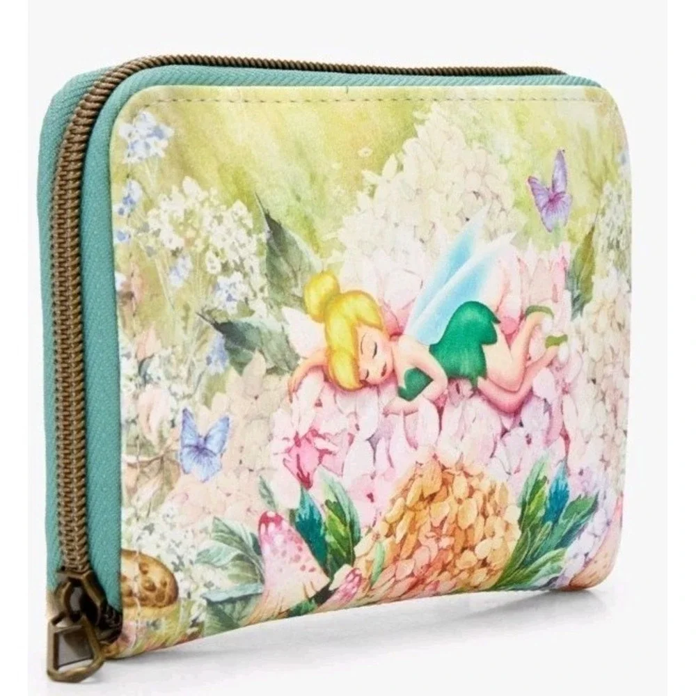 NEW Loungefly Disney Peter Pan Tinker Bell Florals Spring Mini Backpack & Wallet